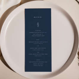 Menu Janto de Casamento Azul com Marinho Folha Sim