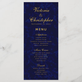 Menu Janto de Casamento Azul do Marinho Moderno Elegant