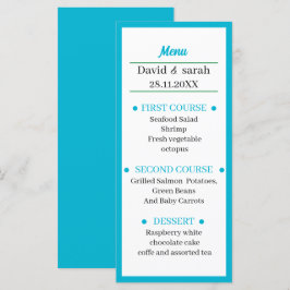 Menu Janto de Casamento Azul Simples Personalizado
