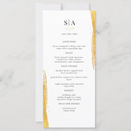 Menu Janto de Casamento Branco da Folha Ouro Elega