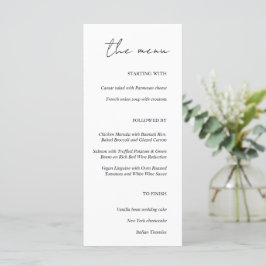 Menu Janto de Casamento Branco Minimalista Moderno
