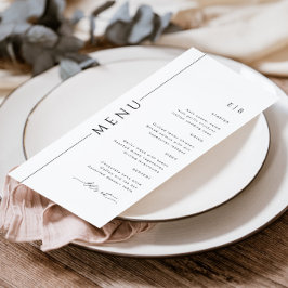 Menu Janto de Casamento Branco Negro da Tipografia