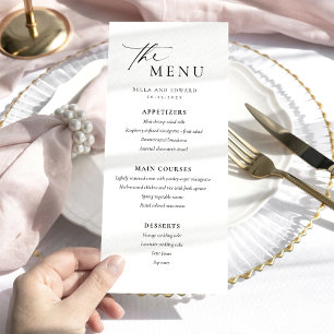 Menu Janto de Casamento Branco Negro Minimalista M