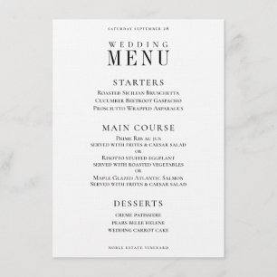 Menu Janto de Casamento Clássico de Sprig Wreath