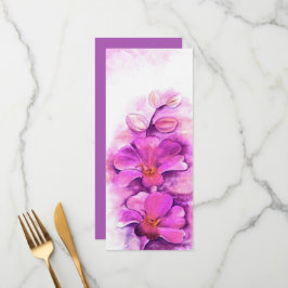 Menu janto de casamento da orquídea radiante estil