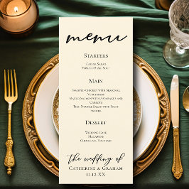 Menu Janto de Casamento da Tipografia Minimalista Elega