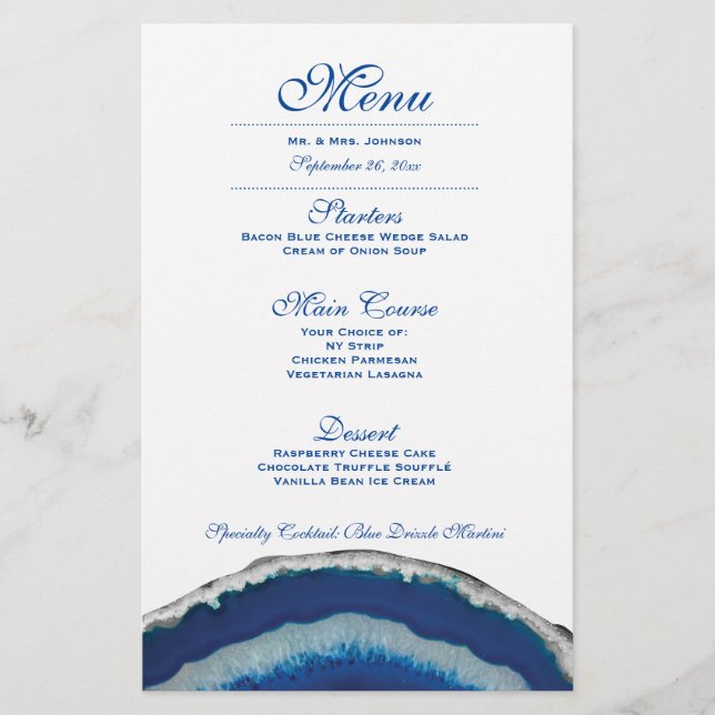 Menu Janto de Casamento de Agata Azul (Frente)