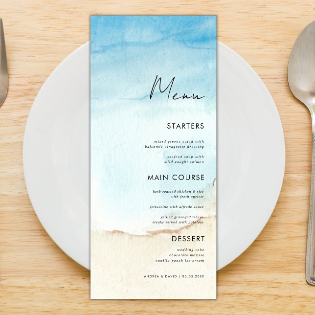 Menu Janto de Casamento de Areia de Praia do Oceano de  (Criador carregado)