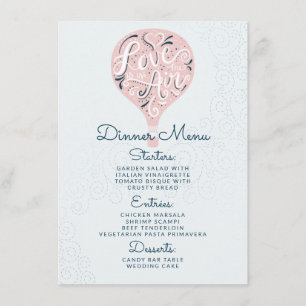 Menu Janto de Casamento de Balão Rosa-Rosa-Rosa-Mão
