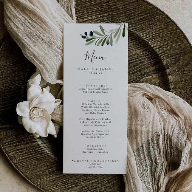 Menu Janto de Casamento de Branch de Oliveira Mode (Criador carregado)