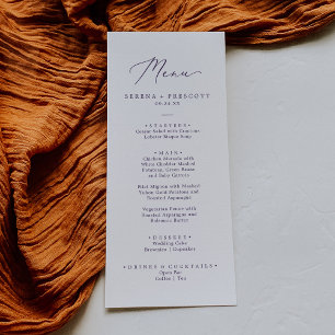 Menu Janto de Casamento de Caligrafia Roxo de Plum Deli