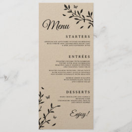 Menu Janto de Casamento de Charm Woodland