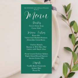 Menu Janto de Casamento de Estilo Simples Emerald Green