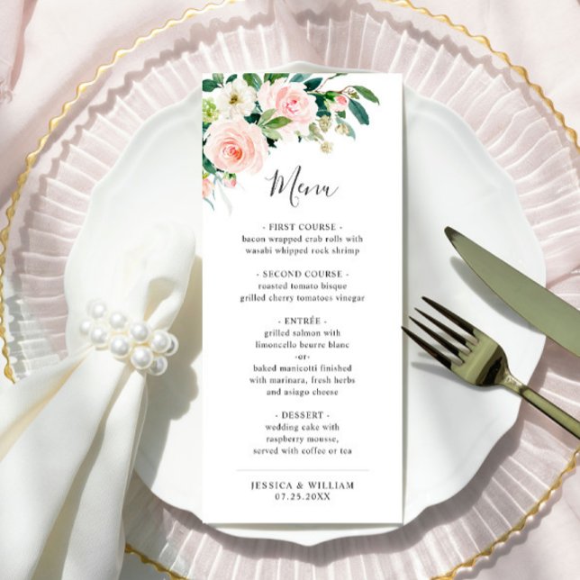 Menu Janto de Casamento de Flores de Escamudo Rosa Eleg (Criador carregado)