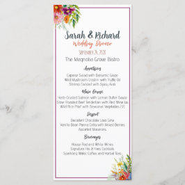 Menu Janto de Casamento de Flores Selvagens