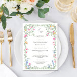 Menu Janto de Casamento de Flores Selvagens de Aquarela<br><div class="desc">Para mais personalização,  clique em "Personalizar este modelo" e,  em seguida,  em "Editar usando a Ferramenta Design". Na moda fácil de usar modelos de casamento,  mais itens disponíveis na loja (convites,  rsvp,  cartas de agradecimento,  papelaria e decoração). Se precisar de ajuda ou itens correspondentes,  entre em contato comigo.</div>