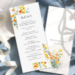 Menu Janto de Casamento de Flores Selvagens de Aquarela<br><div class="desc">Para mais personalização,  clique em "Personalizar este modelo" e,  em seguida,  em "Editar usando a Ferramenta Design". Na moda fácil de usar modelos de casamento,  mais itens disponíveis na loja (convites,  rsvp,  cartas de agradecimento,  papelaria e decoração). Se precisar de ajuda ou itens correspondentes,  entre em contato comigo.</div>