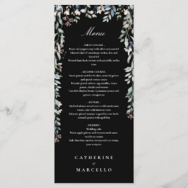 Menu Janto De Casamento De Flores Selvagens Pretas E Br