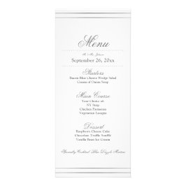 Menu Janto de Casamento de Fronteira de Prata Eleg