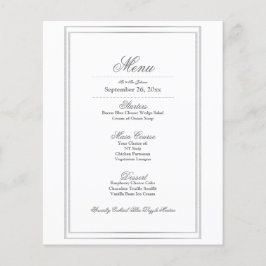 Menu Janto de Casamento de Fronteira de Prata Eleg
