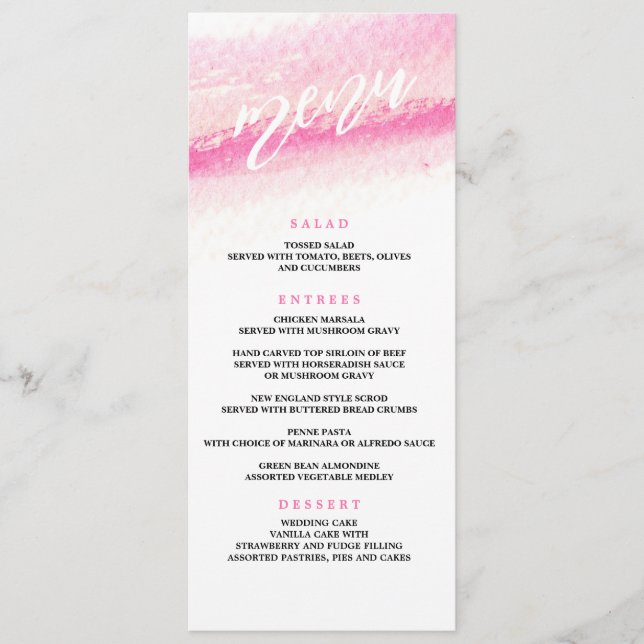 menu janto de casamento de lavagem a água (Frente)