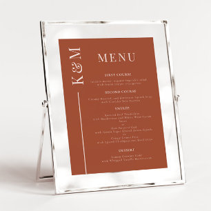 Menu Janto de Casamento de Linha Limpa Terracotta
