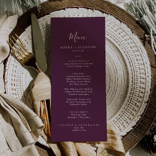 Menu Janto de Casamento de Plum, Coordenado Roxo Moody