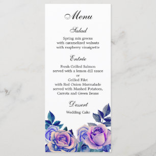 Menu janto de casamento de rosas roxos