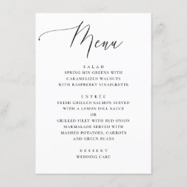 Menu Janto de Casamento de Script Limpo Clássico Preto