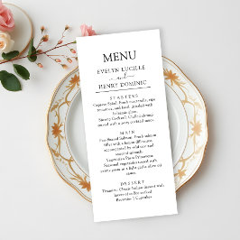 Menu Janto de Casamento de Script Negro Minimalista Mod