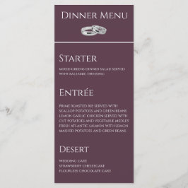 Menu Janto de Casamento e Bebida Menu-Vinho e Branco-