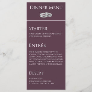 Menu Janto de Casamento e Bebida Menu-Vinho e Branco-