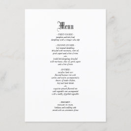 Menu Janto de Casamento Elegante Gótico