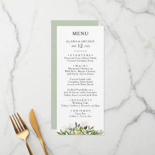 Menu Janto de Casamento Elegante Olive Greenery