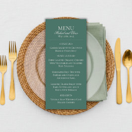 Menu Janto de Casamento Elegante Verde de Sábio Simples