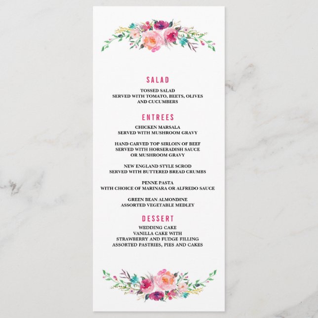 menu janto de casamento FLORAL BOHEMIAN (Frente)