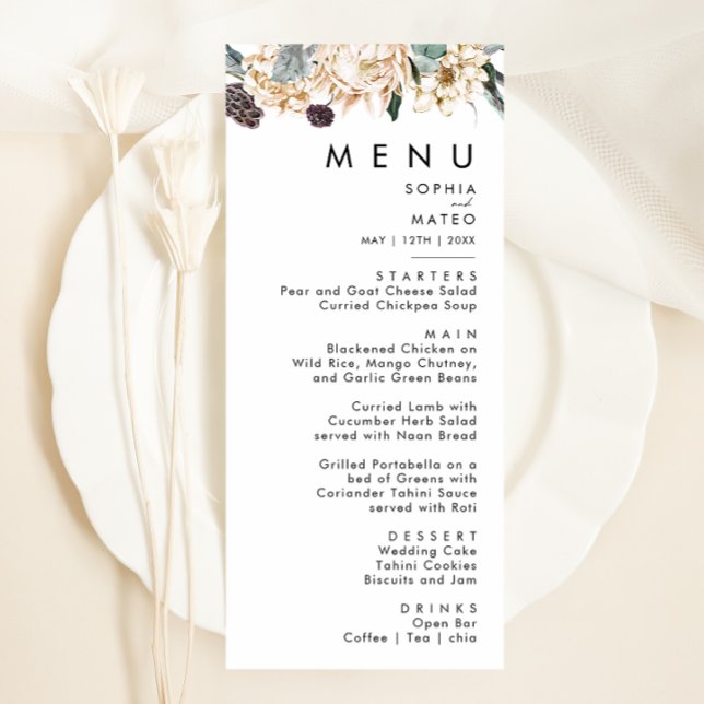 Menu Janto de Casamento Floral Branco (Criador carregado)
