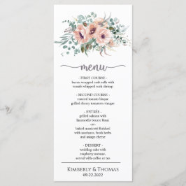 Menu Janto de Casamento Floral Chic Blush