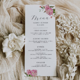 Menu Janto de Casamento Floral Rosa