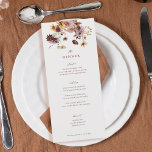 Menu Janto de Casamento Floral Rustic Fall Boho<br><div class="desc">Janto de Casamento Floral Rustic Fall Boho</div>