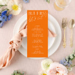 Menu Janto de Casamento Laranja Mínimo Moderno Vib<br><div class="desc">Projetado para coordenar com a Coleção de Convite para Casamento "Brilhante". Para alterar os detalhes, clique em "Detalhes". Para mover o texto ou alterar o tamanho, a fonte ou a cor, clique em "Editar usando a Ferramenta de Design". Visualize o link de coleção nesta página para ver todos os itens...</div>