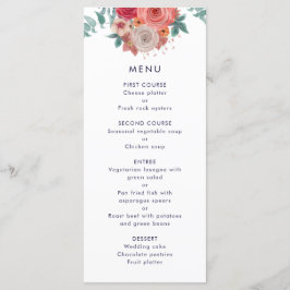 Menu janto de casamento marinho rosa vermelha azul