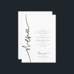 Menu Janto de Casamento Moderno da Caligrafia Whimsical<br><div class="desc">Onde Sonhos Encontram Elegância Elevem seu dia especial com nosso encantador conjunto de papelaria, meticulosamente preparado para infundir seu casamento com elegância e graça. De delicados convites a cartões de lugar refinados, esta coleção é uma sinfonia de intrincada caligrafia e design de eterno. Crie uma celebração que é exclusivamente sua,...</div>