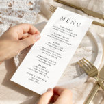 Menu Janto de Casamento Moderno Elegante Minimalista<br><div class="desc">Para mais personalização,  clique no link "personalizar mais" e use nossa ferramenta design para modificar esse modelo.</div>