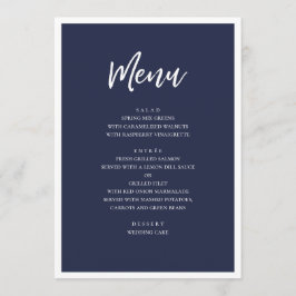 Menu janto de casamento moderno marinho. Azul minimalis