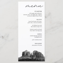 Menu Janto de Casamento Negro e Branco da Arizona Boho 