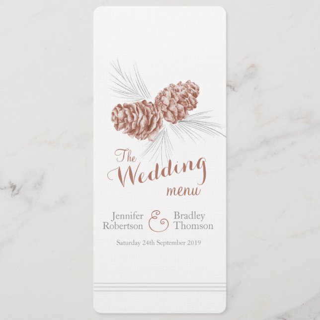 Menu janto de casamento no inverno de cinza castan (Frente)