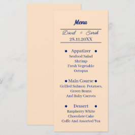 Menu Janto de Casamento Personalizado do Simple Beige