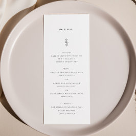 Menu Janto de Casamento Preto e Branco com Folha S