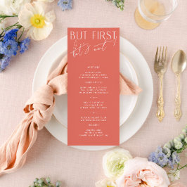 Menu Janto de Casamento Rosa Mínimo Moderno
